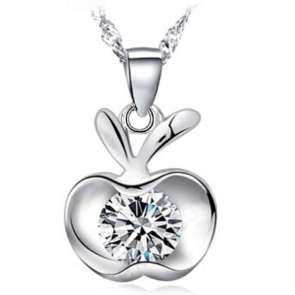 Jewelry - ❤️ 925 Sterling Silver Women Necklace Cute Apple Drop Jewelry Gift